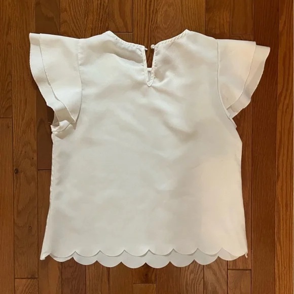 White Scalloped Sleeve Top - Picture 3 of 3